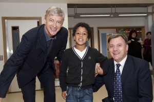Arsene Wenger, TreeHouse pupil and Ed Balls Arsene Wenger, TreeHouse pupil and Ed Balls