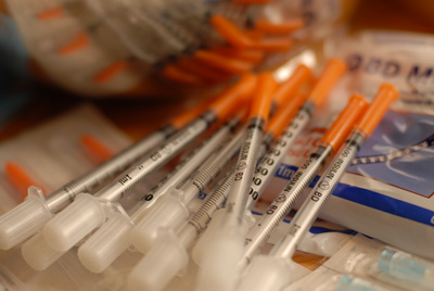 A pile of syringes