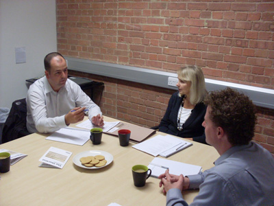 meeting Christian Stannard talking to Sally Yarwood and Richard Muncaster